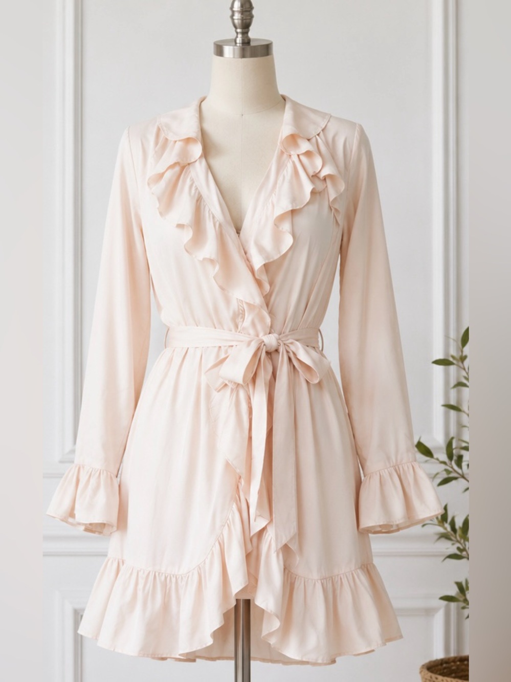 Bebe Vintage Y2K Ruffle Lined Jacket Pink Belted Coquette Feminine